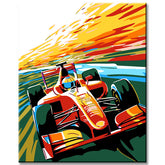 Formula 1 racing cars on the race track - painting by numbers